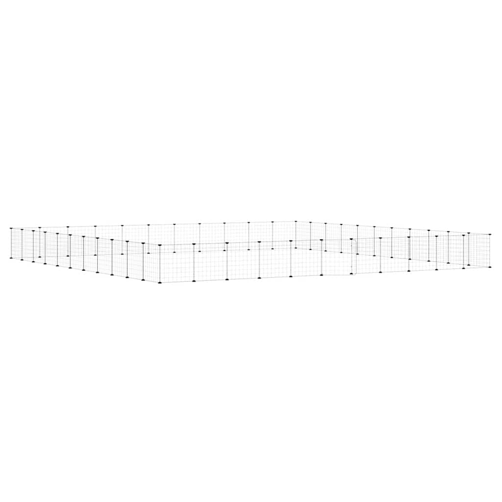 Vidaxxl kæledyrsbur med låge 44 paneler 35x35 cm stål sort
