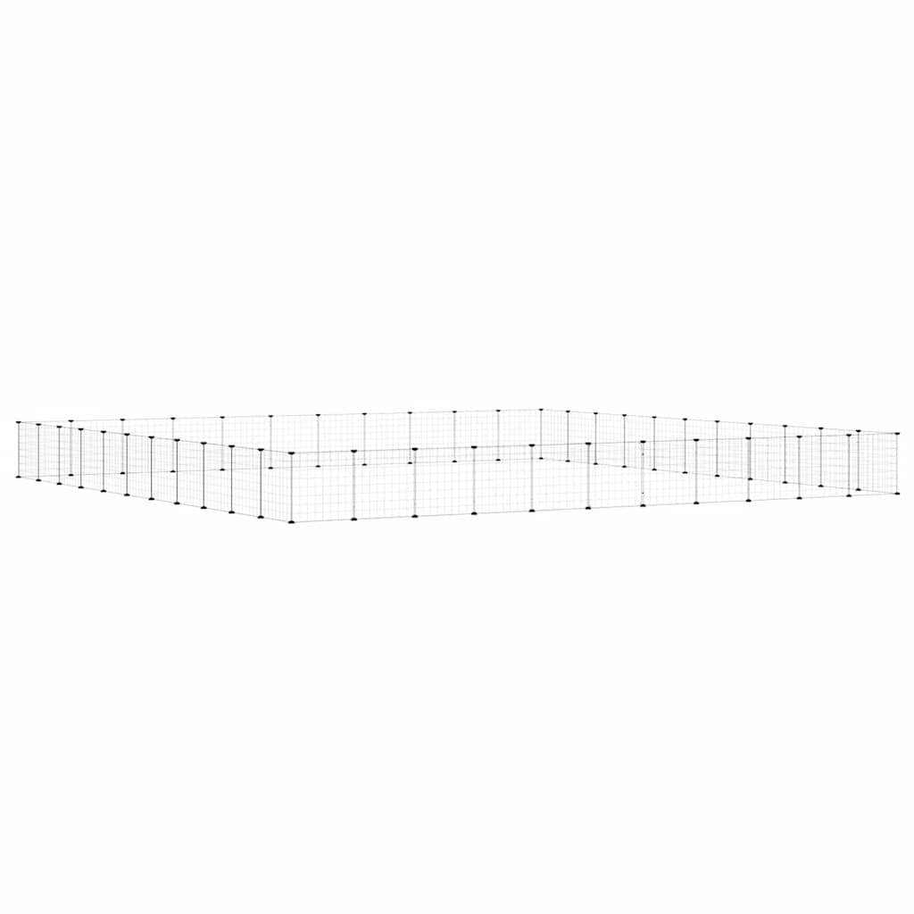 Vidaxxl kæledyrsbur med låge 44 paneler 35x35 cm stål sort