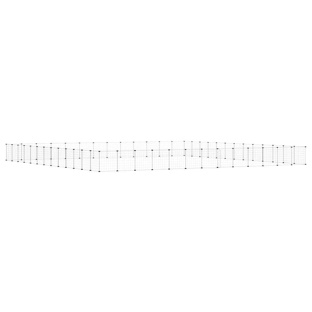 Vidaxxl kæledyrsbur med låge 52 paneler 35x35 cm stål sort