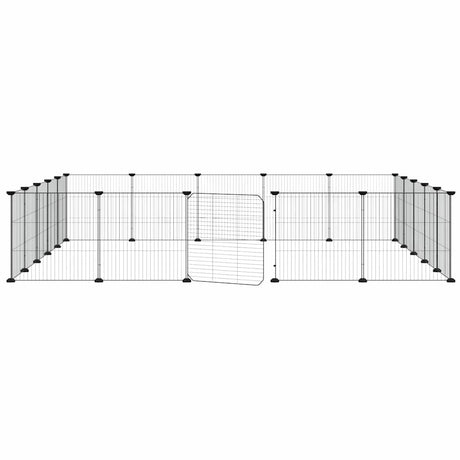 VidaXL dyrebur med låge 20 paneler 35x35 cm stål sort