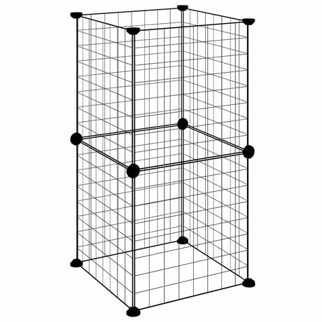 Vidaxl kæledyr bur med 8 paneler 35x35 cm stål sort