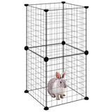 Vidaxl kæledyr bur med 8 paneler 35x35 cm stål sort
