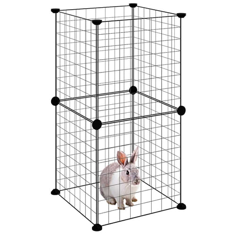 Vidaxl kæledyr bur med 8 paneler 35x35 cm stål sort