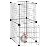 Vidaxl kæledyr bur med dør 8 paneler 35x35 cm stål sort