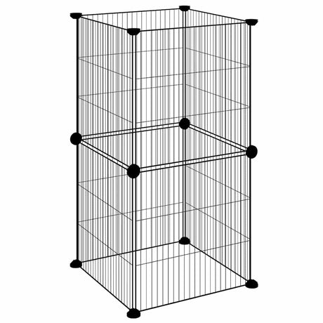 Vidaxl kæledyr bur med 8 paneler 35x35 cm stål sort
