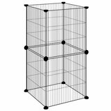 Vidaxl kæledyr bur med 8 paneler 35x35 cm stål sort