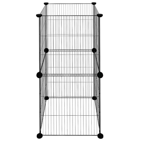 Vidaxl kæledyr bur med 8 paneler 35x35 cm stål sort