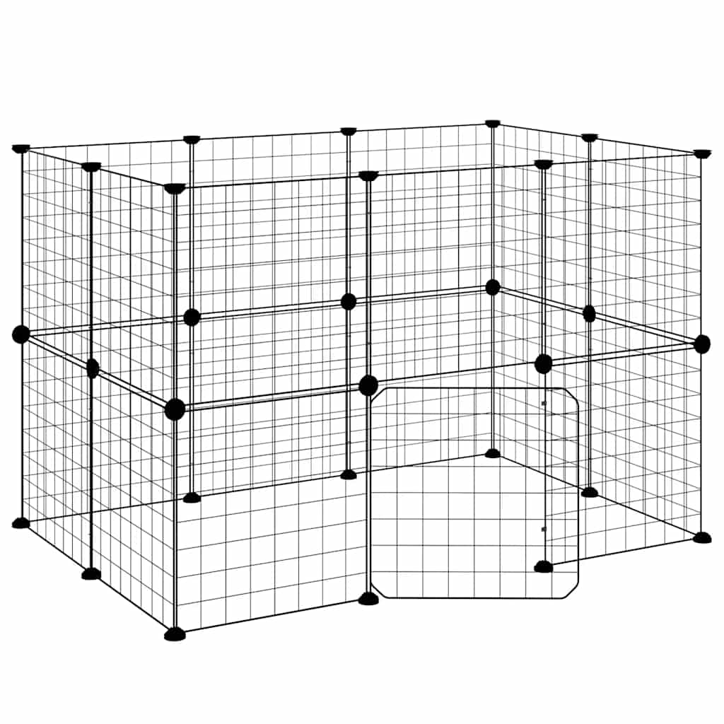VidaXL dyrebur med låge 20 paneler 35x35 cm stål sort