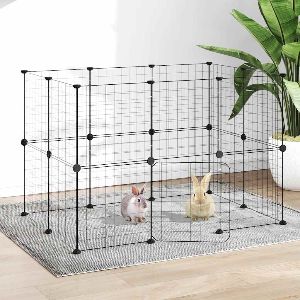 VidaXL dyrebur med låge 20 paneler 35x35 cm stål sort