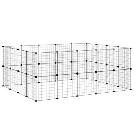 Vidaxxl kæledyrsbur med låge 36 paneler 35x35 cm stål sort
