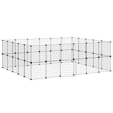 Vidaxxl kæledyrsbur med låge 44 paneler 35x35 cm stål sort