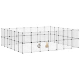 Vidaxxl kæledyrsbur med låge 52 paneler 35x35 cm stål sort