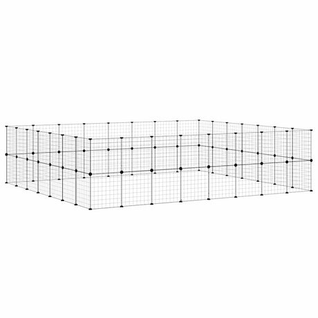 Vidaxxl kæledyrsbur med låge 60 paneler 35x35 cm stål sort