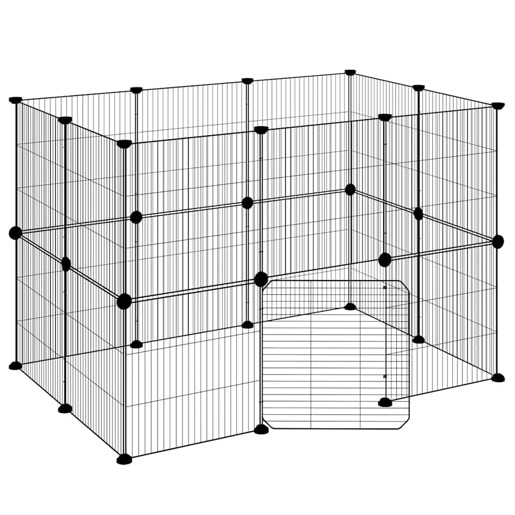 VidaXL dyrebur med låge 20 paneler 35x35 cm stål sort