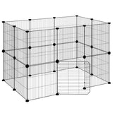 VidaXL dyrebur med låge 20 paneler 35x35 cm stål sort
