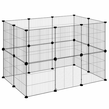 VidaXL dyrebur med låge 20 paneler 35x35 cm stål sort