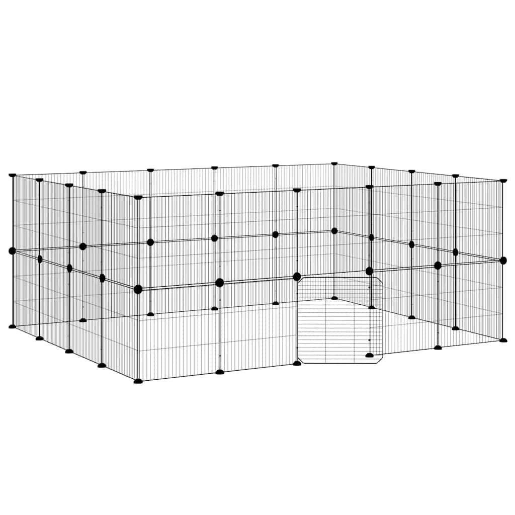 Vidaxxl kæledyrsbur med låge 36 paneler 35x35 cm stål sort