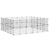 Vidaxxl kæledyrsbur med låge 44 paneler 35x35 cm stål sort