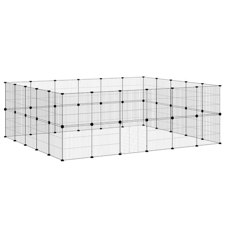 Vidaxxl kæledyrsbur med låge 44 paneler 35x35 cm stål sort