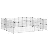 Vidaxxl kæledyrsbur med låge 52 paneler 35x35 cm stål sort