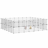 Vidaxxl kæledyrsbur med låge 52 paneler 35x35 cm stål sort