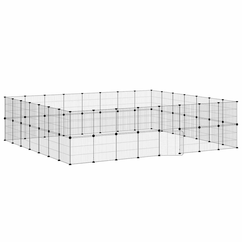 Vidaxxl kæledyrsbur med låge 60 paneler 35x35 cm stål sort