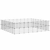 Vidaxxl kæledyrsbur med låge 60 paneler 35x35 cm stål sort