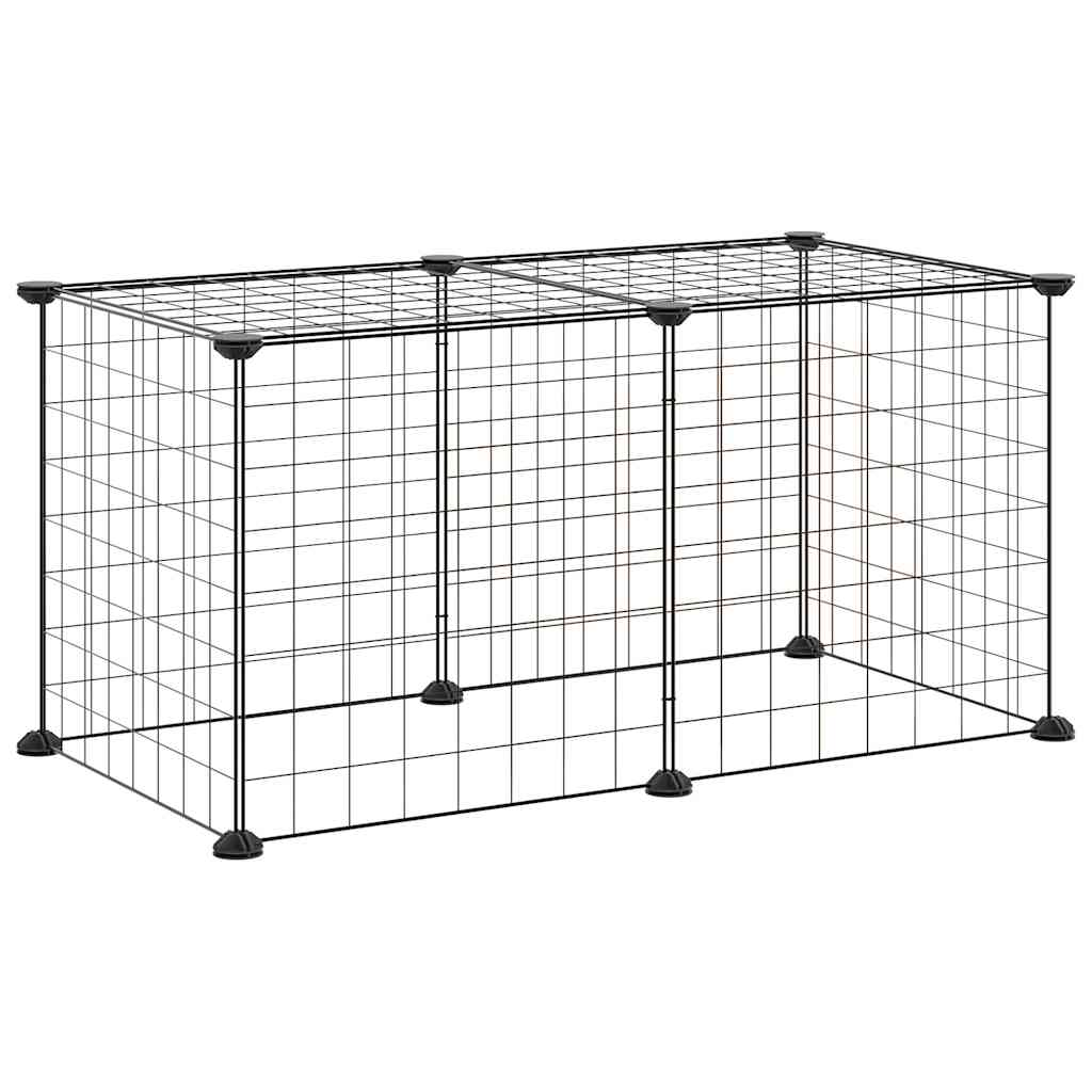 Vidaxl kæledyr bur med 8 paneler 35x35 cm stål sort