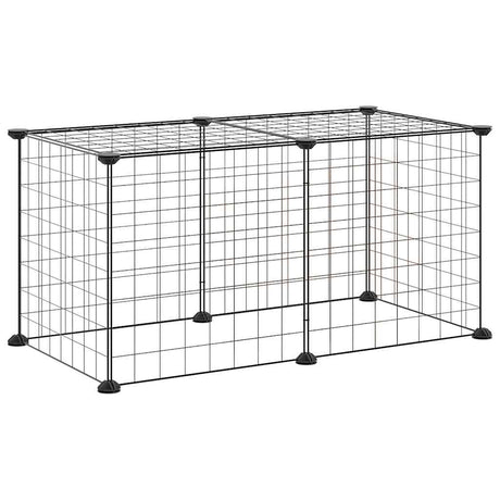 Vidaxl kæledyr bur med 8 paneler 35x35 cm stål sort