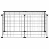 Vidaxl kæledyr bur med 8 paneler 35x35 cm stål sort