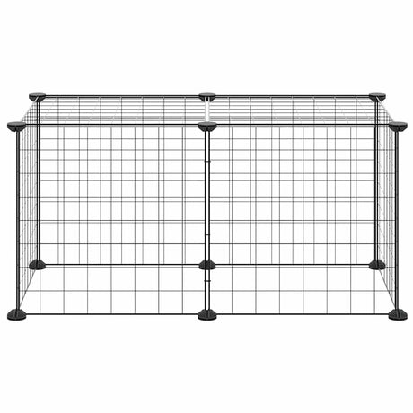 Vidaxl kæledyr bur med 8 paneler 35x35 cm stål sort