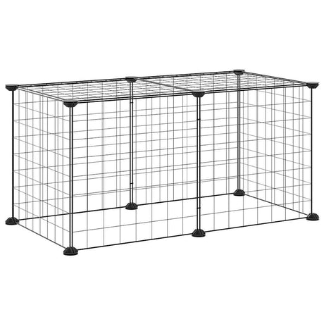 Vidaxl kæledyr bur med 8 paneler 35x35 cm stål sort