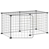 Vidaxl kæledyr bur med dør 8 paneler 35x35 cm stål sort