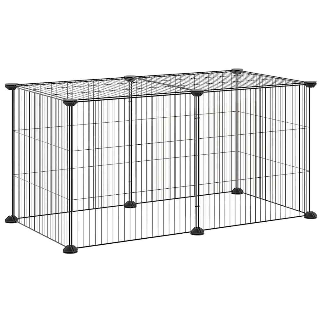 Vidaxl kæledyr bur med 8 paneler 35x35 cm stål sort