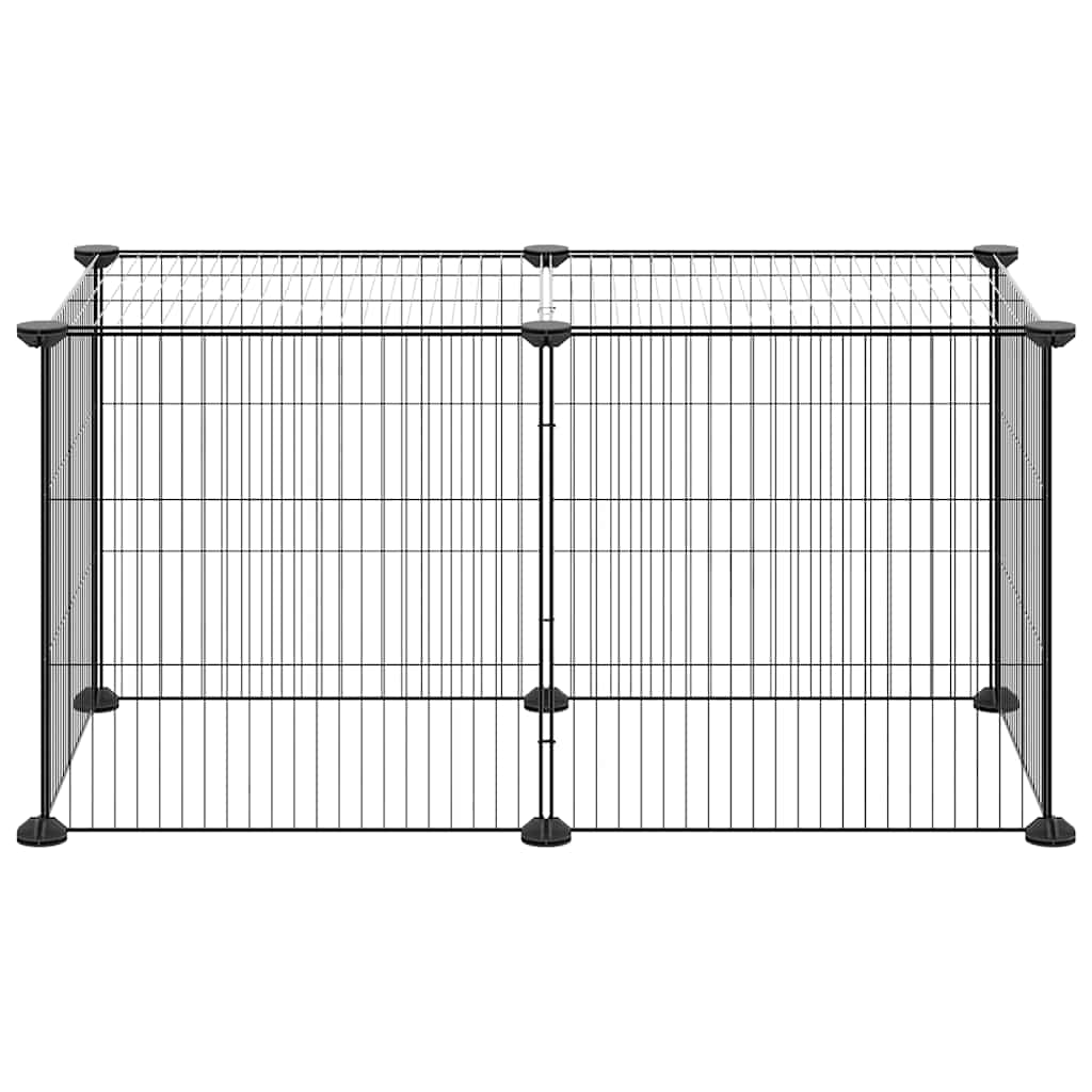 Vidaxl kæledyr bur med 8 paneler 35x35 cm stål sort