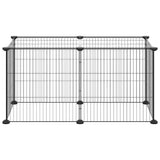 Vidaxl kæledyr bur med 8 paneler 35x35 cm stål sort