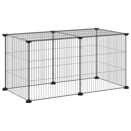 Vidaxl kæledyr bur med 8 paneler 35x35 cm stål sort
