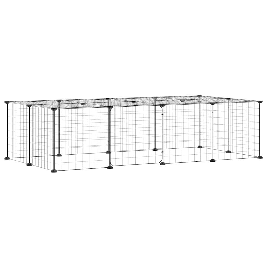 VidaXL dyrebur med låge 20 paneler 35x35 cm stål sort