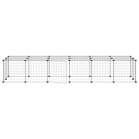 Vidaxxl kæledyrsbur med låge 28 paneler 35x35 cm stål sort