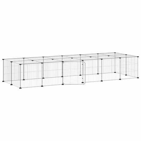 Vidaxxl kæledyrsbur med låge 28 paneler 35x35 cm stål sort