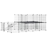 Vidaxxl kæledyrsbur med låge 44 paneler 35x35 cm stål sort