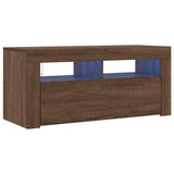 Vidaxl tv-meubel met led-verlichting 90x35x40 cm bruin eikenkleur