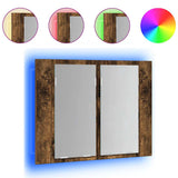 Vidaxl spiegelkast led 60x12x45 cm bewerkt hout gerookt eikenkleurig