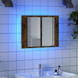 Vidaxl spiegelkast led 60x12x45 cm bewerkt hout gerookt eikenkleurig