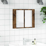 Vidaxl spiegelkast led 60x12x45 cm bewerkt hout gerookt eikenkleurig