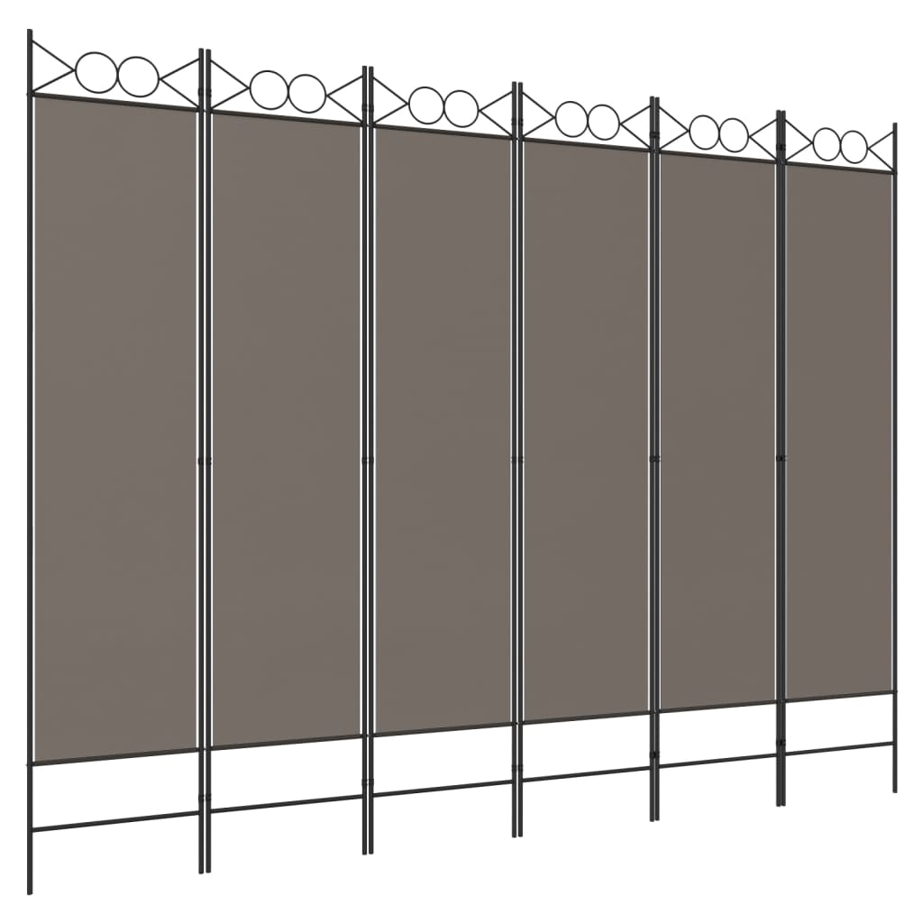 Vidaxl kamerscherm met 6 panelen 240x200 cm stof antracietkleurig