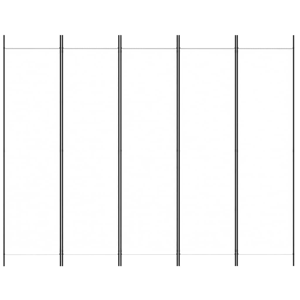 Vidaxl kamerscherm met 5 panelen 250x200 cm stof wit