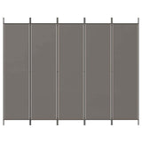 Vidaxl kamerscherm met 5 panelen 250x200 cm stof antracietkleurig