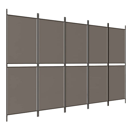 Vidaxl kamerscherm met 5 panelen 300x200 cm stof antracietkleurig
