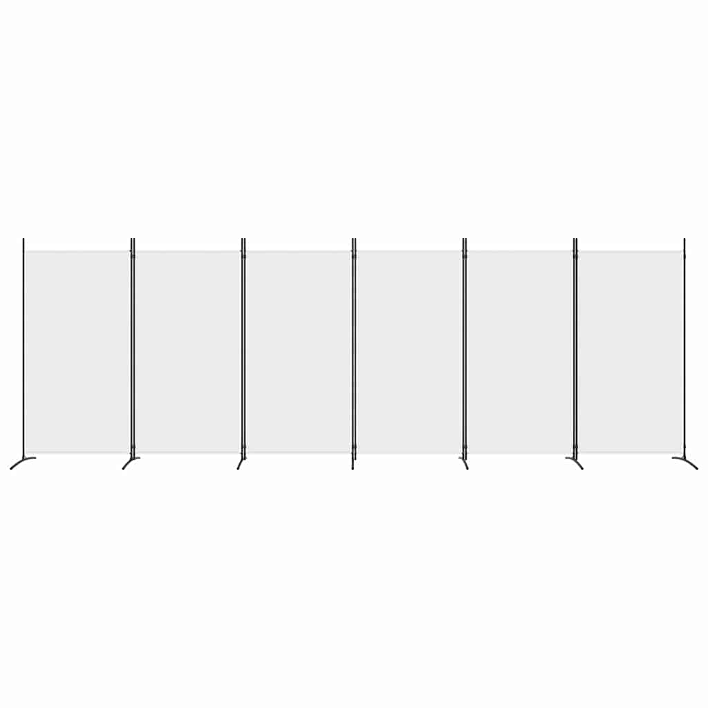 Vidaxl kamerscherm met 6 panelen 520x180 cm stof wit